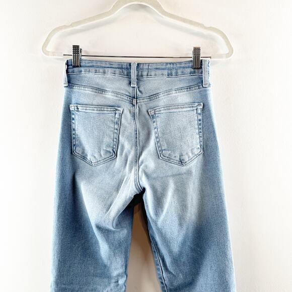 Just Black Mid Rise Straight Bootcut Raw Hem Jeans Light Wash Blue 27 / 4 - Picture 6 of 12